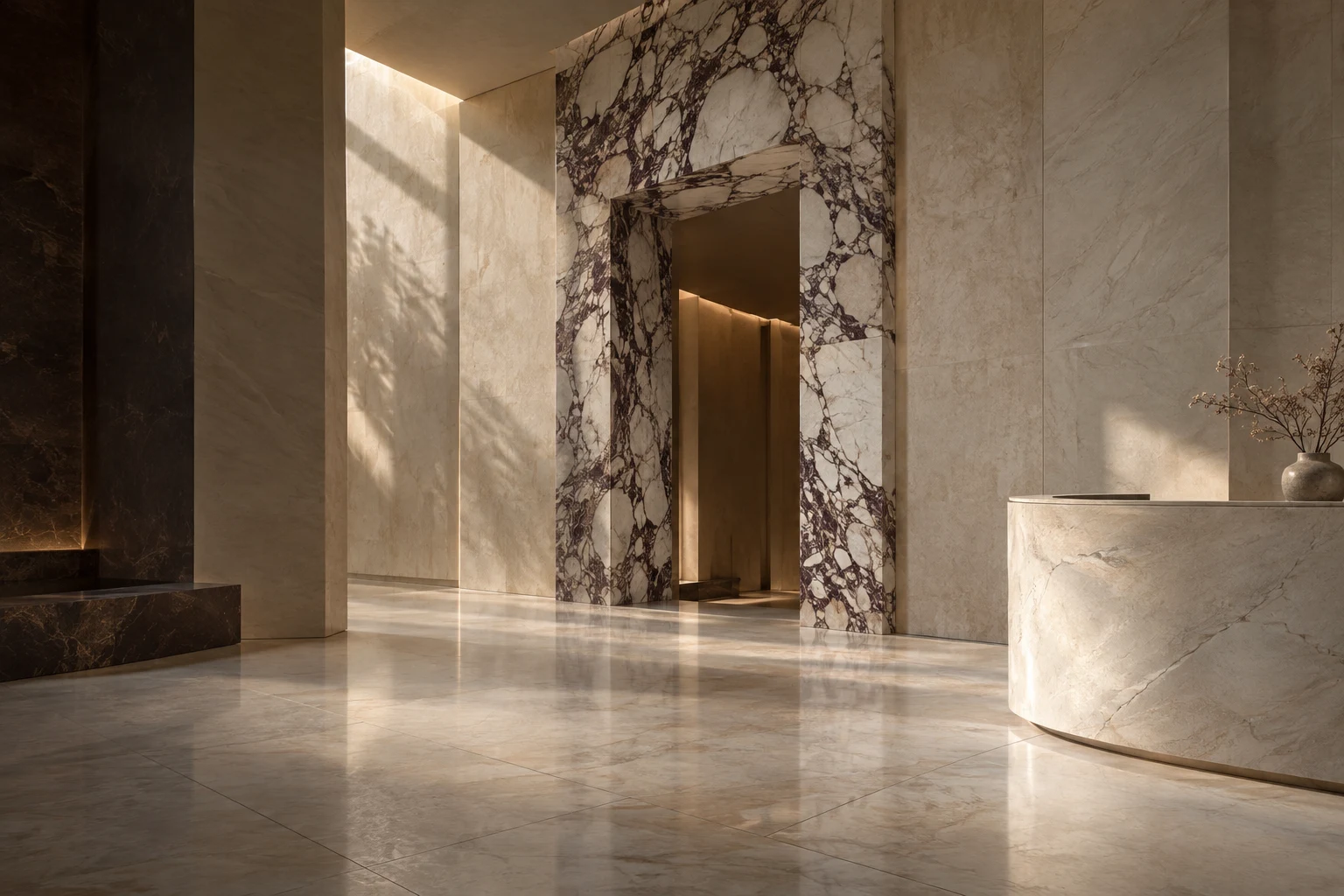 Concept of a refined marble interior